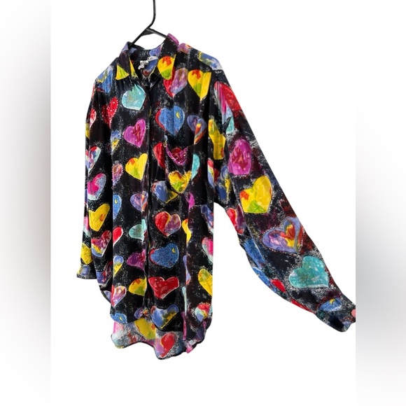 Vintage heart long sleeve button down shirt - Picture 3 of 6